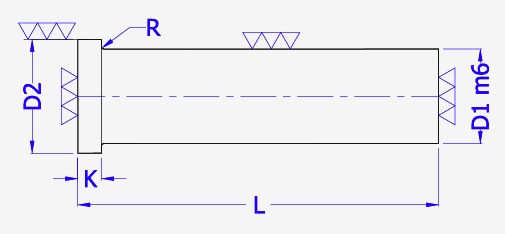 punzon con cabeza cilindrica forjada